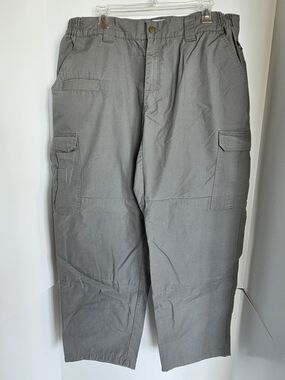 Men's Gray Cargo Pants with Elastic Waist 38x30